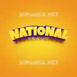 national in Orange Toon style - 3D name wallpaper