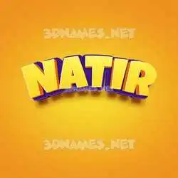 natir in Orange Toon style - 3D name wallpaper