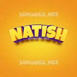 natish in Orange Toon style - 3D name wallpaper