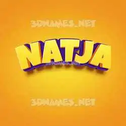 natja in Orange Toon style - 3D name wallpaper