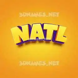 natl in Orange Toon style - 3D name wallpaper