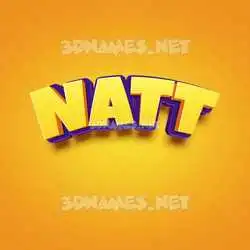 natt in Orange Toon style - 3D name wallpaper