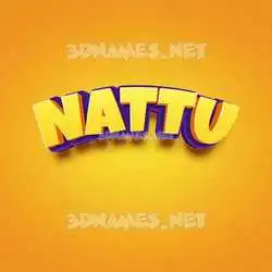 nattu in Orange Toon style - 3D name wallpaper