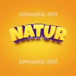 natur in Orange Toon style - 3D name wallpaper