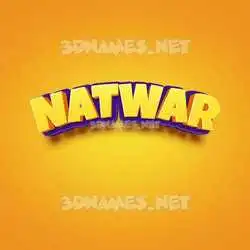 natwar in Orange Toon style - 3D name wallpaper