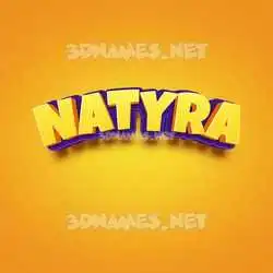 natyra in Orange Toon style - 3D name wallpaper