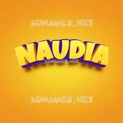 naudia in Orange Toon style - 3D name wallpaper