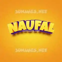 naufal in Orange Toon style - 3D name wallpaper