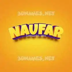 naufar in Orange Toon style - 3D name wallpaper