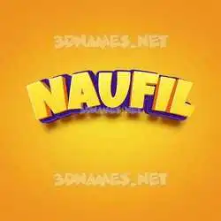 naufil in Orange Toon style - 3D name wallpaper