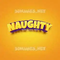 naughty in Orange Toon style - 3D name wallpaper