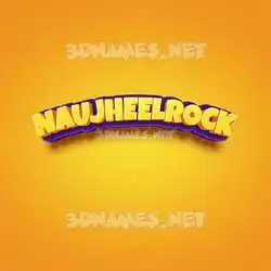 naujheelrock in Orange Toon style - 3D name wallpaper