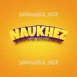 naukhez in Orange Toon style - 3D name wallpaper