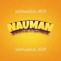 nauman in Orange Toon style - 3D name wallpaper