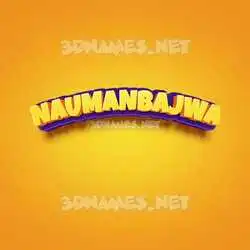 naumanbajwa in Orange Toon style - 3D name wallpaper