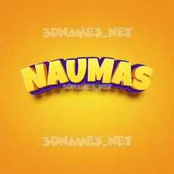 naumas in Orange Toon style - 3D name wallpaper