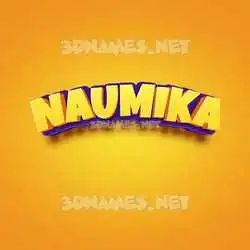 naumika in Orange Toon style - 3D name wallpaper