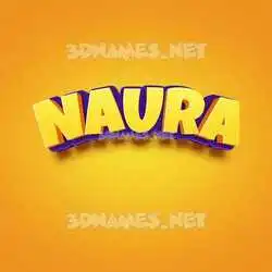naura in Orange Toon style - 3D name wallpaper