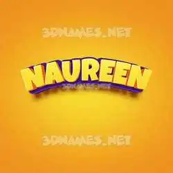 naureen in Orange Toon style - 3D name wallpaper