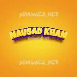 nausad khan in Orange Toon style - 3D name wallpaper