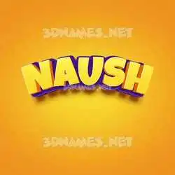 naush in Orange Toon style - 3D name wallpaper