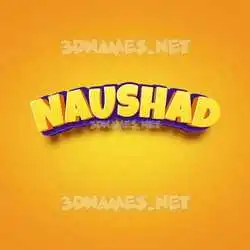 naushad in Orange Toon style - 3D name wallpaper