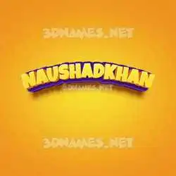 naushadkhan in Orange Toon style - 3D name wallpaper