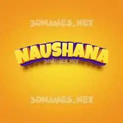 naushana in Orange Toon style - 3D name wallpaper