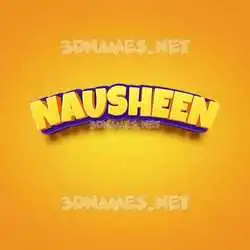 nausheen in Orange Toon style - 3D name wallpaper