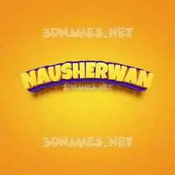 nausherwan in Orange Toon style - 3D name wallpaper