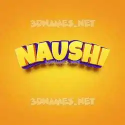 naushi in Orange Toon style - 3D name wallpaper
