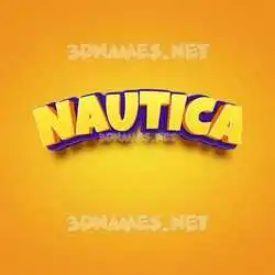 nautica in Orange Toon style - 3D name wallpaper