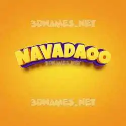 navadaoo in Orange Toon style - 3D name wallpaper