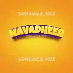 navadheer in Orange Toon style - 3D name wallpaper
