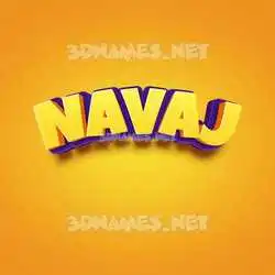 navaj in Orange Toon style - 3D name wallpaper