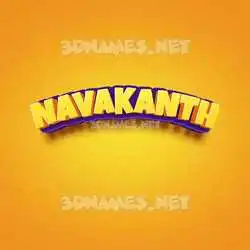 navakanth in Orange Toon style - 3D name wallpaper