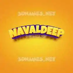 navaldeep in Orange Toon style - 3D name wallpaper