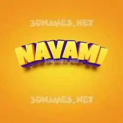 navami in Orange Toon style - 3D name wallpaper