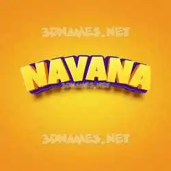 navana in Orange Toon style - 3D name wallpaper