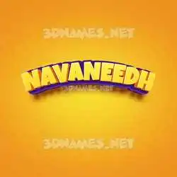 navaneedh in Orange Toon style - 3D name wallpaper