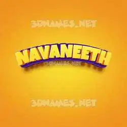 navaneeth in Orange Toon style - 3D name wallpaper