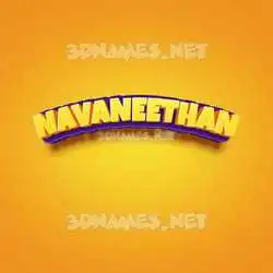 navaneethan in Orange Toon style - 3D name wallpaper