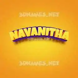 navanitha in Orange Toon style - 3D name wallpaper
