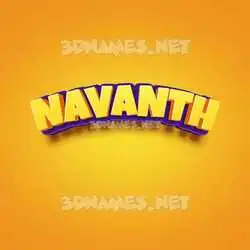 navanth in Orange Toon style - 3D name wallpaper