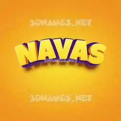 navas in Orange Toon style - 3D name wallpaper