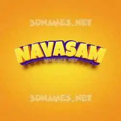 navasam in Orange Toon style - 3D name wallpaper