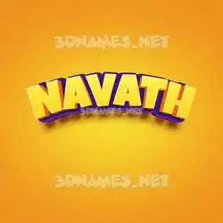 navath in Orange Toon style - 3D name wallpaper