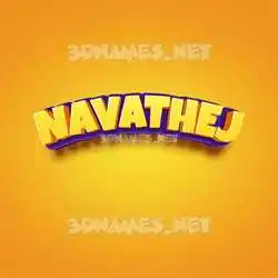 navathej in Orange Toon style - 3D name wallpaper