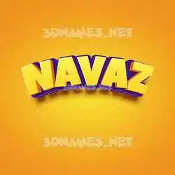 navaz in Orange Toon style - 3D name wallpaper