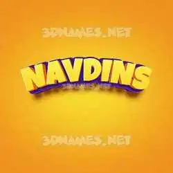 navdins in Orange Toon style - 3D name wallpaper